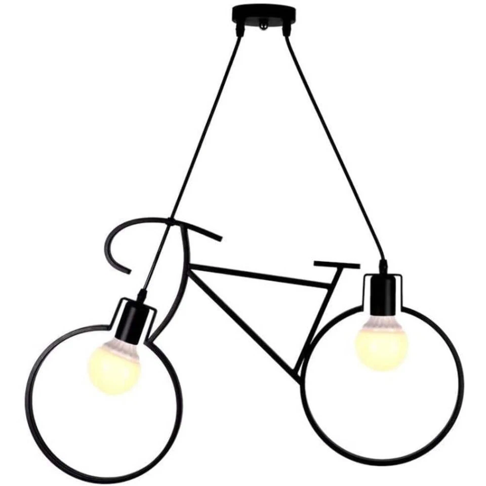 Lampadario da Soffitto attacco E27 Bici Bicicletta A10-N Nero in Ferro uni