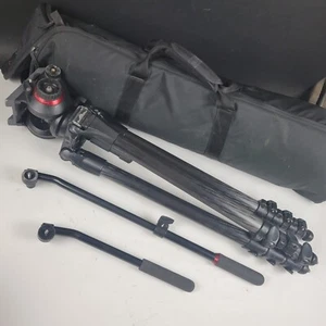 Trípode Manfrotto 536 MPRO + Cabezal Fluido 504HD y Estuche de Transporte Hecho en Italia - Imagen 1 de 17