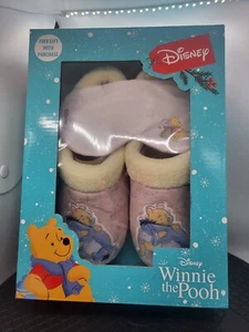 Disney Winnie Puuh Damen Hausschuhe mit Augenmaske Größe 10 Erwachsene Junior Mädchen - Bild 1 von 9