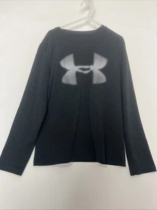 Under Armour Shirt YSM Dark Charcoal Gray Long Sleeve Loose Fit Heatgear - Picture 1 of 5