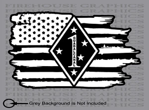 USMC 1st Marine Corps Division veteran American flag Guadalcanal sticker decal - Picture 1 of 2