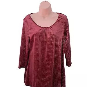 Julipa Velvet Tunic Top, Size UK 10, Burgundy Gold - Picture 1 of 16