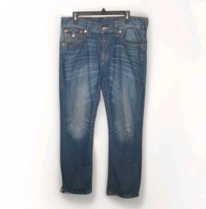 Jeans True Religion Ricky Relaxed dritto uomo taglia 34x32 tasche con patta - Foto 1 di 11