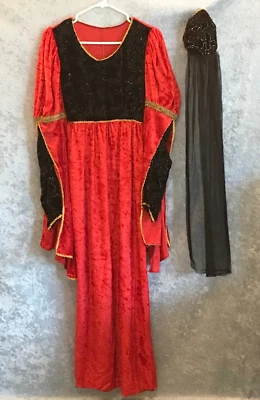 PEQUEÑO Disfraz de Halloween de Rubí Renacimiento Dama en Espera Reina Noble Gorra Velo Foto 1 de 4