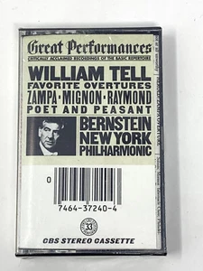LEONARD BERNSTEIN -WILLIAM TELL FAVORITE OVERTURES CASSETTE TAPE - NEW (TEAR) ! - Picture 1 of 5