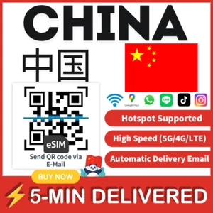 [eSIM] CHINE eSIM eSIM Travel eSIM pour CHINE données uniquement eSIM carte prépayée 🛜 - Photo 1 sur 8
