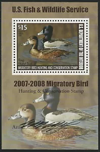 U.S., 2007, Scott #RW74b, $15.00 Ring Necked Duck, N.H., V.F., Signed by Artist - Picture 1 of 1