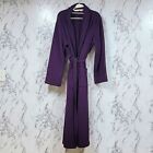 L.L Bean Women's Pocketed Winter Fleece Robe Wrap-Front Purple Size Xl
