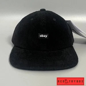 Obey Corduroy Baseball Hat Cap Black Adjustable Back One Size OS - Picture 1 of 16
