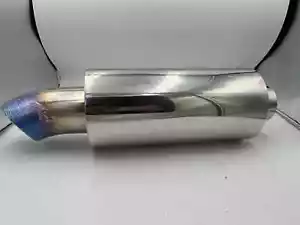JS Racing Style Exhaust Alloy Stainless Steel Inlet 2.5 in Outlet 3 Blue - Picture 1 of 12