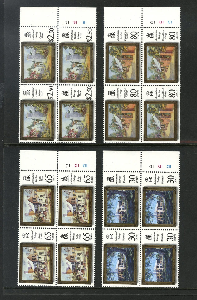 M5147 Bermuda 1996 SG766/9 - Architectural Heritage right marginal blocks of 4. - Image 1 of 1