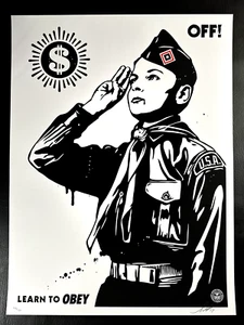 A - Shepard Fairey - Learn to Obey - Off - Wasted Years - 2014 - # 402/450 - Picture 1 of 3