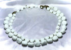 VINTAGE MIRIAM HASKELL WHITE MILKGLASS *TEETH* 2-STRAND NECKLACE - up to 16.5"