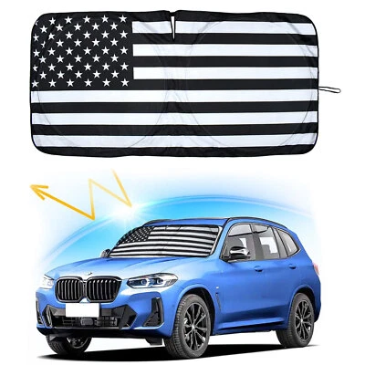 Parabrisas plegable para BMW X3 X4 X5 SUV grande bandera de Estados Unidos parasol cubierta visera Foto 1 de 4