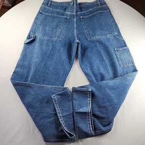 Vintage Levis Mens Blue Denim Jeans Carpenter Size 38×34 Wide Leg Baggy Skater - Picture 1 of 9