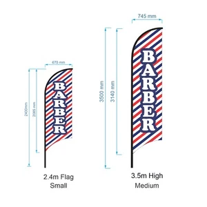 Barber Replacement Flag / Outdoor Barber Advertising Banner(without Pole/Base) - Picture 1 of 6