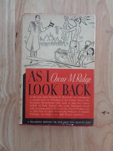As I Look Back von Oscar M Ridge 1937 (HC/DJ) - Bild 1 von 1