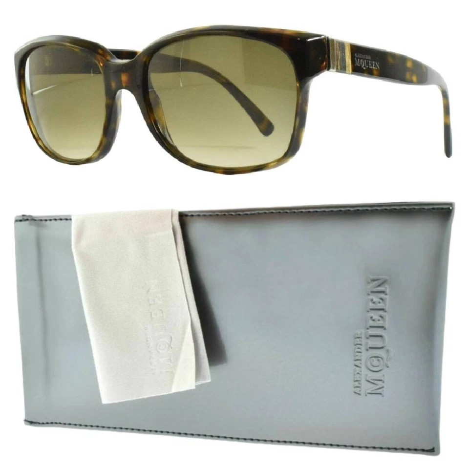 Gafas de sol Alexander McQueen AMQ 4168/S para mujer borde completo cuadradas oscuras habana Foto 1 de 4