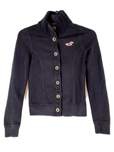 Jacket with Sweater Collar Hollister Logo Womans Adult Small Button up Ladies - Picture 1 of 6