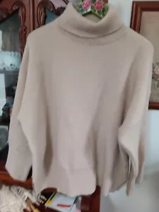 "LIN ONLINE" CREAMY BEIGE...40% WOOL..30% ACRYLIC..29% MODAL.....SIZE14-16 - Picture 1 of 7
