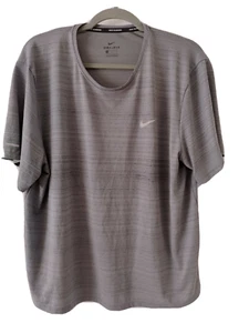 Nike Men's Dri-Fit Miler Running Top Short Sleeve Gray Size XL #13383 - Picture 1 of 3