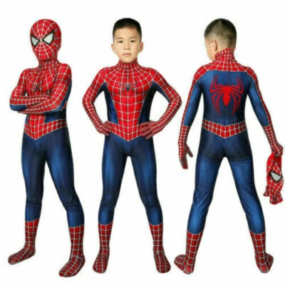 Spiderman Kostüm Erwachsene Kinder Karneval Marvel Overall Spielanzug Cosplay DE