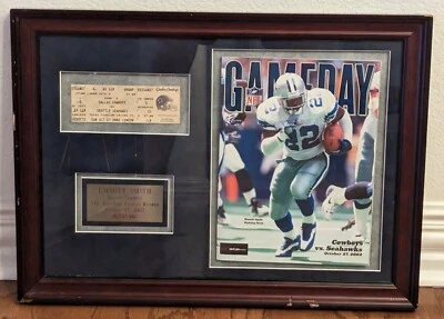 Emmitt Smith 2002 Auténtico Programa de Boletos, Juego de Rushing Record Walter Payton Foto 1 de 4