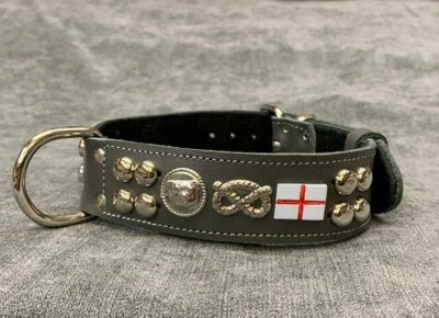 REAL LEATHER DOG COLLAR-STAFFORDSHIRE/STAFFY-BULLTERRIER/REAL LEATHER - Image 1 of 3