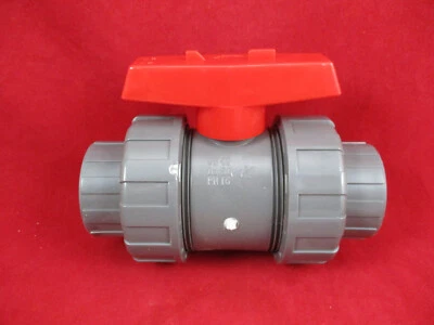 Kugelhahn 2-Wege PVC-U d 50 mm DN 40 - 1 1/2" Ventil Pool Hahn Schwimmbad - Bild 1 von 4