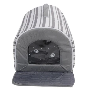 Cooling Pet House Cute Striped Arc Shape Cooling Ice Pet House With 6 Ice Boxes - Picture 1 of 23