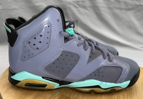 AIR JORDAN 6 VI RETRO GS NUOVO TAGLIA 5 5Y FERRO VIOLA SBIANCATO TURCHESE 543390 508