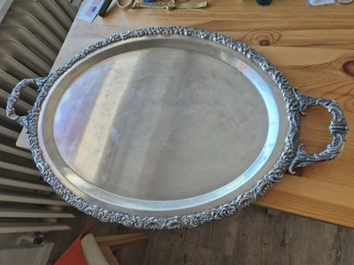 Antikes Tablett fast 2,5 Kilo WMF EFNS 72 Germany (?) Serviertablett Versilbert - Bild 1 von 4