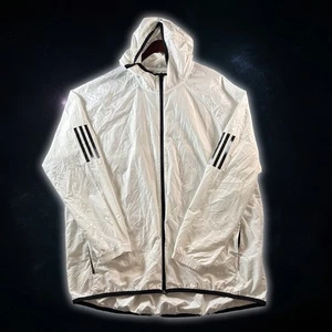 Adidas Full Zip White Lightweight Running/Jogging Active Hoodie Men's Size 2XL - Picture 1 of 10