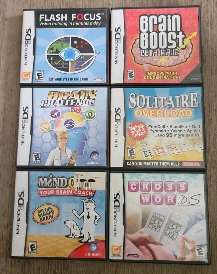 Nintendo DS Lot of 6 Games Brain  ~ Brain Challenge, Fash Focus, Brain Boost... - Image 1 of 4