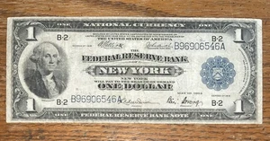 1918 $1 One Dollar New York Federal Reserve Bank Note FR# 713 Speelman White - Picture 1 of 4