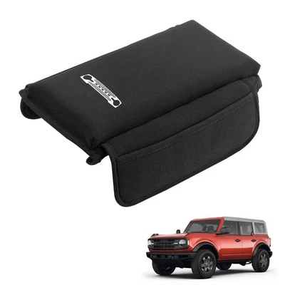 Black Center Console Armrest  Pad Lid Cover Protector For Ford Bronco 2021-2025 - Image 1 of 4
