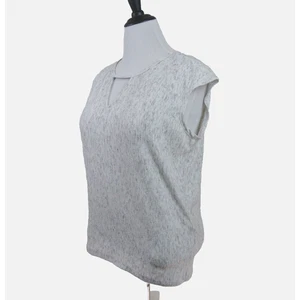 Michael Stars Size L Keyhole Cutout Knit Top Marled White Ash Gray - Picture 1 of 10