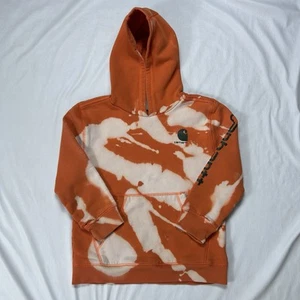 Carhartt Hoodie Youth 7 (fits 5-6) Pullover Orange Acid Wash Distressed Workwear - Picture 1 of 17