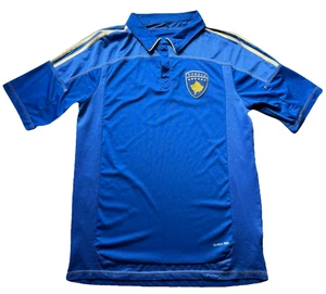 Adidas Kosovo Fútbol Polo Hombre M Azul Climacool Bordado Selección Nacional - Imagen 1 de 9