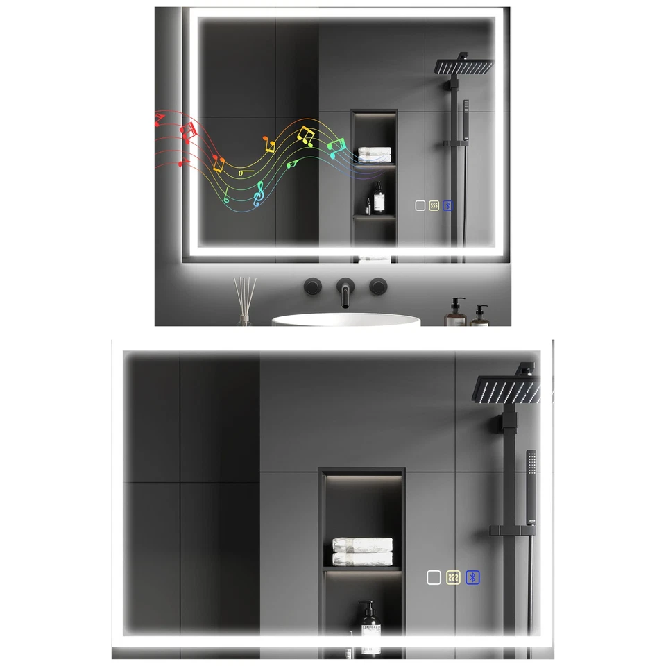 HOMCOM Specchio Bagno Antiappannante con Luce LED e Speaker Bluetooth - Immagine 1 di 1