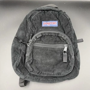 SELTEN Vintage 90er Jansport Tropfen Cord schwarz Mini Rucksack Tasche 12"X10" - Bild 1 von 8