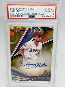 2022 Bowman's Best Zach Neto Gold Lava /75 Auto PSA 10 (E950) - Picture 1 of 6