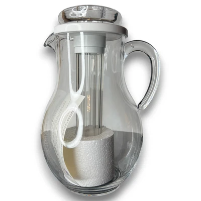 Service Ideas SWP33SB Acrylic Pitcher 3.3L Ice Tube Smooth Body Beverage Server - Image 1 of 4