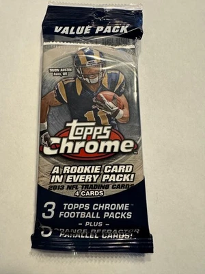 2013 Topps Chrome Football Cello Value 3-Pack (Possible Kelce, Hopkins RC) - Image 1 of 2