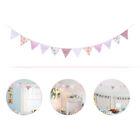  Pink Cotton Pastoral Pennant Child Rustic Triangle Flags Fabric