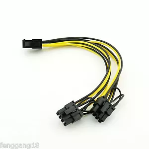 6 Pin PCIe to Dual 6+2 Pin 8 Pin PCI-E Express Splitter Cable by MinerParts 20cm - Picture 1 of 6