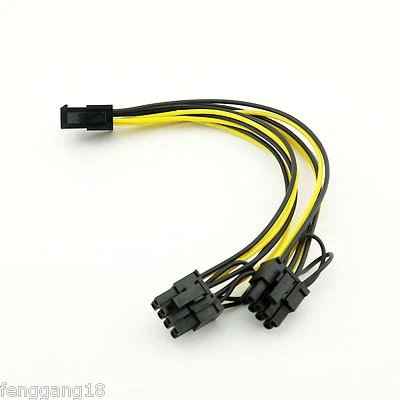 6 Pin PCIe to Dual 6+2 Pin 8 Pin PCI-E Express Splitter Cable by MinerParts 20cm - Image 1 of 4