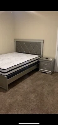 Amalia Queen Bedroom Set &  10" Chime Hybrid Queen Mattress Set - Image 1 of 4