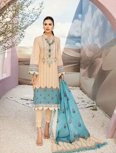 Genähtes weiches Moos Damen bestickt Rasen Shalwar Kameez - Bild 1 von 5