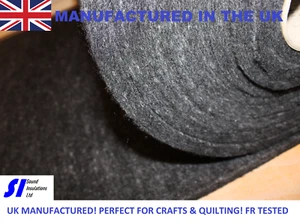 1m x 1m SIFelt™ 20mm 400gsm Polyester Wadding Roll Fire Retardant Quilting UK - Picture 1 of 10